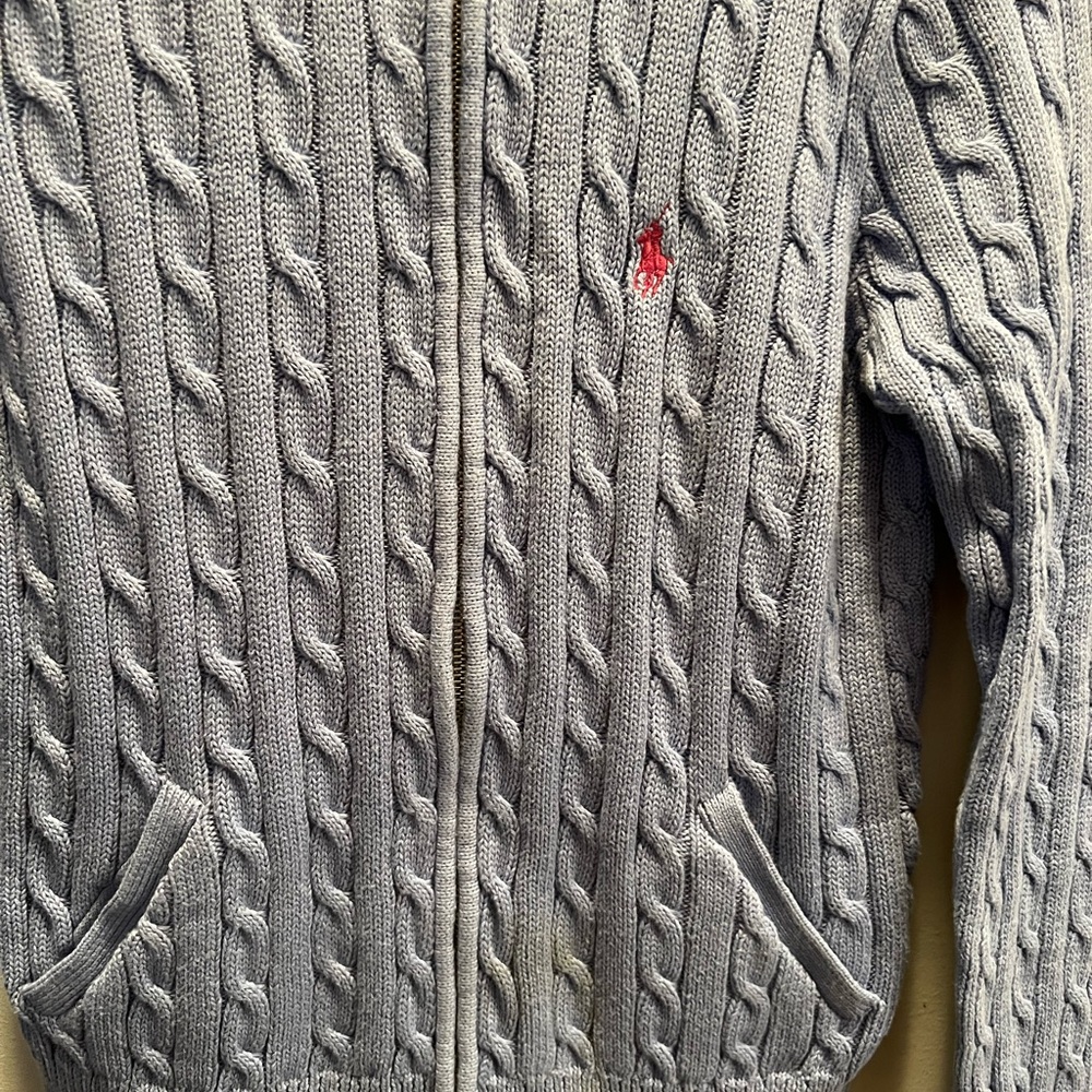 NWOT Ralph Lauren Sport Cable Knit Zip-Up Sweater - Picture 5 of 7